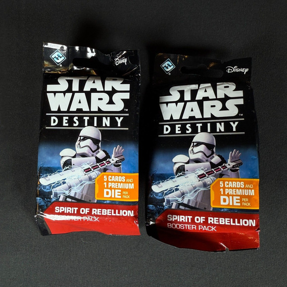 Lot of 2 Star Wars Destiny: Spirit of Rebellion - Booster Pack - Picture 1 of 2